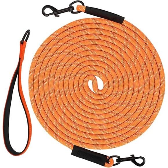 Dog Tie Out, Long Dog Leash 15FT 30FT 50FT 66FT, Recall Training Leash - Picture 7 of 7